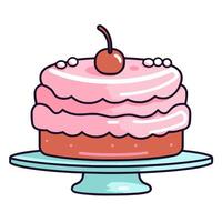 depiction of a delightful cake icon, perfect for bakery logos or dessert menus. vector