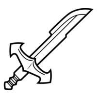 icono de un sencillo espada describir, Perfecto para medieval o fantasía diseños vector