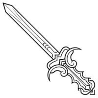 Minimalist icon of a sword, suitable for medieval-themed designs. vector