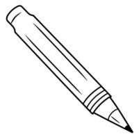 outline icon of a pencil with text, representing education and learning, suitable for academic and school-related design projects. vector