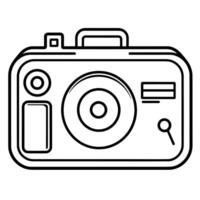 contorno icono de un retro cámara. Perfecto para temática de fotografía diseños y Clásico estética. vector