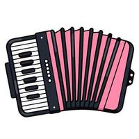A thin outline icon of an accordion, suitable for musical themed graphics or traditional music illustrations. vector