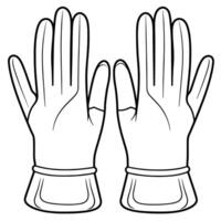 outline icon of rubber gloves. Ideal for hygiene-themed designs and cleaning supplies. vector