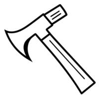 icon of a simple axe outline, ideal for lumberjack or woodworking themes. vector