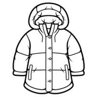 Simple icon of a winter coat with a hood, ideal for cold weather designs. vector