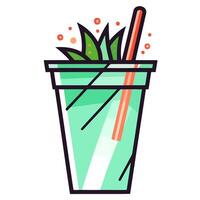 A icon depicting an aloe or agave cactus cut for a fresh drink vector