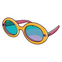 A icon depicting cartoon sunglasses of oval shape, ideal for illustrating eyewear, vector