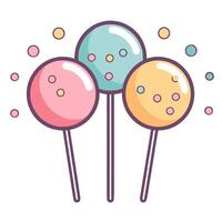 depiction of tempting cake pops icon, ideal for bakery logos or dessert menus. vector