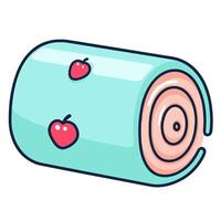 depiction of a delicious cake roll icon, perfect for bakery logos or dessert menus. vector