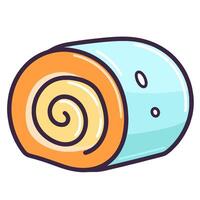 depiction of a delicious cake roll icon, perfect for bakery logos or dessert menus. vector