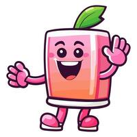 A icon depicting a wrapped pink candy cartoon character, ideal for illustrating confectionery themes vector