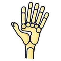 A icon of a skeleton hand with pointed fingers, ideal for Halloween themes or spooky graphics. vector