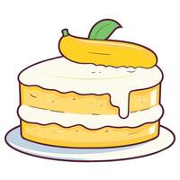 illustration of a tempting banana cake icon, great for bakery logos or dessert menus. vector