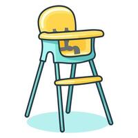 A icon depicting a baby high chair, ideal for illustrating baby products, feeding, or children's furniture themes. vector