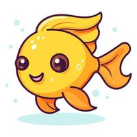 A icon depicting a golden fish cartoon character, ideal for illustrating aquatic themes, cartoon fish vector