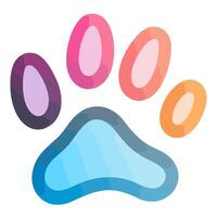 A icon depicting an animal paw print, ideal for illustrating animal related themes or pet friendly graphics. vector