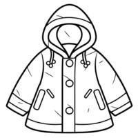 Simple icon of a winter coat with a hood, ideal for cold weather designs. vector