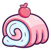 depiction of a delicious cake roll icon, perfect for bakery logos or dessert menus. vector