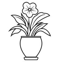 Delicate flower outline icon in format, perfect for various design purposes and creative projects. vector