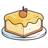 depiction of a luscious butter cake icon, perfect for bakery logos or dessert menus. vector