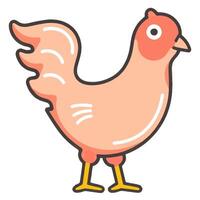 depiction of a chicken icon, perfect for poultry product labels or culinary designs. vector