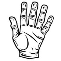 Minimalist icon of a zombie hand, perfect for Halloween designs. vector