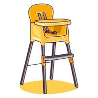A icon depicting a baby high chair, ideal for illustrating baby products, feeding, or children's furniture themes. vector