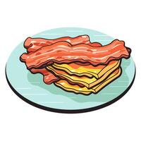 A icon depicting bacon slices, ideal for illustrating food, breakfast, or meat based themes. vector