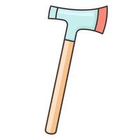 A icon depicting an axe with a wooden handle, ideal for illustrating tools vector