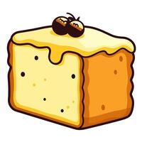 depiction of a luscious butter cake icon, perfect for bakery logos or dessert menus. vector