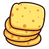 depiction of cheese biscuits icon, perfect for snack packaging or culinary designs. vector