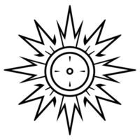 icon of the sun outline, perfect for celestial or nature-themed designs. vector