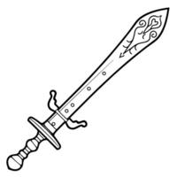 Minimalist icon of a sword, suitable for medieval-themed designs. vector