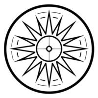 icon of the sun outline, perfect for celestial or nature-themed designs. vector