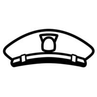 Mobileoutline icon of a police hat. Suitable for law enforcement websites and apps. vector