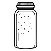outline icon of a spice jar. Ideal for kitchen-themed designs and culinary illustrations. vector
