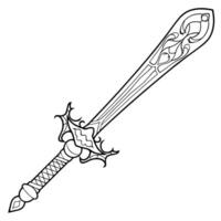 minimalista icono de un espada, adecuado para temática medieval diseños vector