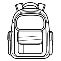 outline icon of a school backpack. Ideal for education-themed designs and back-to-school illustrations. vector