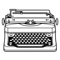 outline icon of a retro typewriter. Perfect for vintage-themed designs and writer's tools. vector