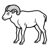 outline icon of a ram, ideal for wildlife and animal-themed designs. vector
