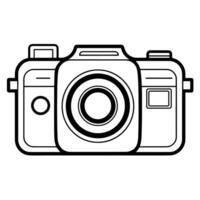 contorno icono de un retro cámara. Perfecto para temática de fotografía diseños y Clásico estética. vector