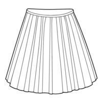 Pleated skirt outline icon in format, ideal for fashion design and apparel-related projects. vector