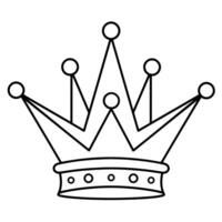 contorno icono de un de la reina corona. Perfecto para temática de realeza diseños y real ilustraciones. vector