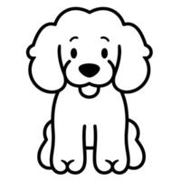 contorno icono de un caniche perro. genial para relacionado con mascotas sitios web y aplicaciones vector