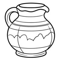 outline icon of a potter's jug. Ideal for pottery-related designs and artisanal crafts. vector