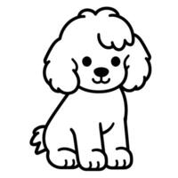 outline icon of a poodle dog. Great for pet-related websites and apps. vector