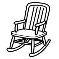 contorno icono de un balanceo silla. ideal para temática de muebles diseños y hogar decoración. vector