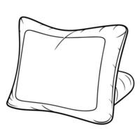 Pillow outline icon in format, suitable for home decor and interior design projects. vector