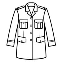 outline icon of a police uniform. Perfect for law enforcement-themed designs. vector