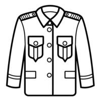 outline icon of a police uniform. Perfect for law enforcement-themed designs. vector